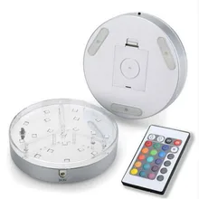 Свадебные ваза освещение батарея 3aa Многоцветный 6 дюймовый светодиодный свет база с ИК-пультом дистанционного управления