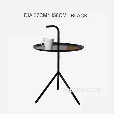 Модный популярный современный дизайн Лофт металлический классический стальной боковой стол с ручкой, гостиная DLM не оставляйте мне чайный столик 1 шт - Цвет: BLACK S