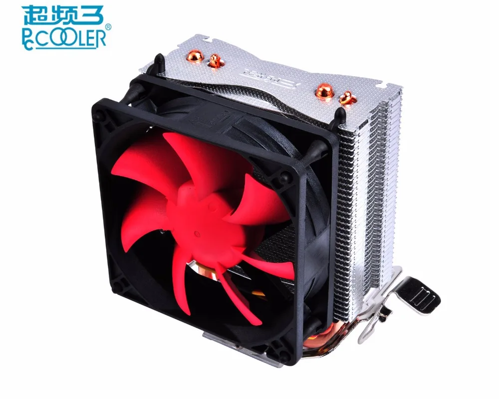 PcCooler مروحة مزدوجة مروحة تبريد لوحدة المعالجة الرئيسية النقي كوبر 2 heatpipe الصامتة التبريد مروحة مشعاع ل LGA775 1151 1155 1556 FM2 + FM2 FM1 AM3