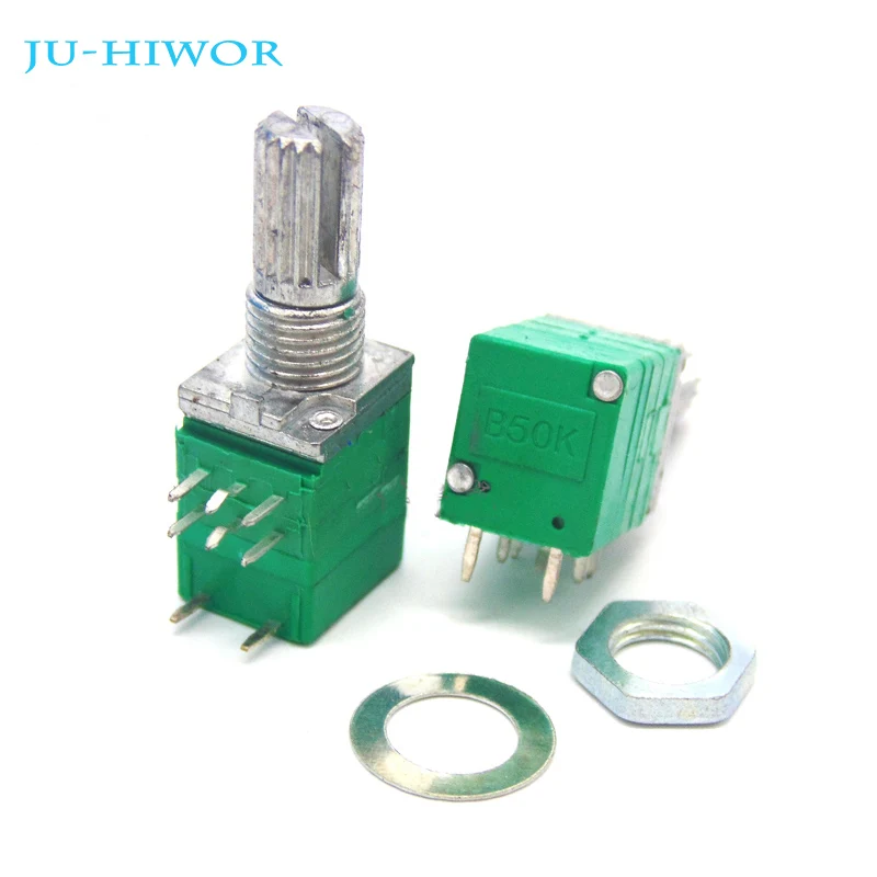 100pcs Rv097ns 8pin Double Potentiometer Sealed With Switch Adjustable