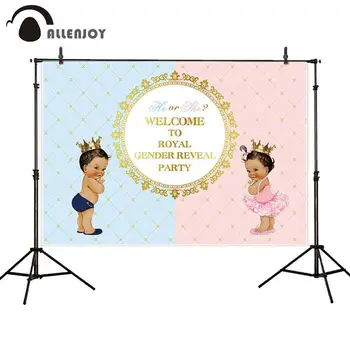 

Allenjoy photograph backdrop birthday blue pink golden children baby shower celebrate background for photo camera fotografica