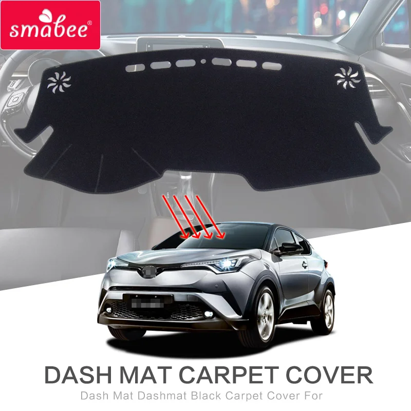 Dash коврик Dashmat черный ковер Обложка для TOYOTA CHR 2016 2017 2018 2019 C HR аксессуары