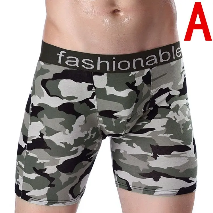 mens cotton boxer shorts Men Boxers Camouflage Long Underwear Short Boxer Breathable Shorts Mens Boxers Underpants Hombres Boxeador Big Size XXXXL male boxers Boxers