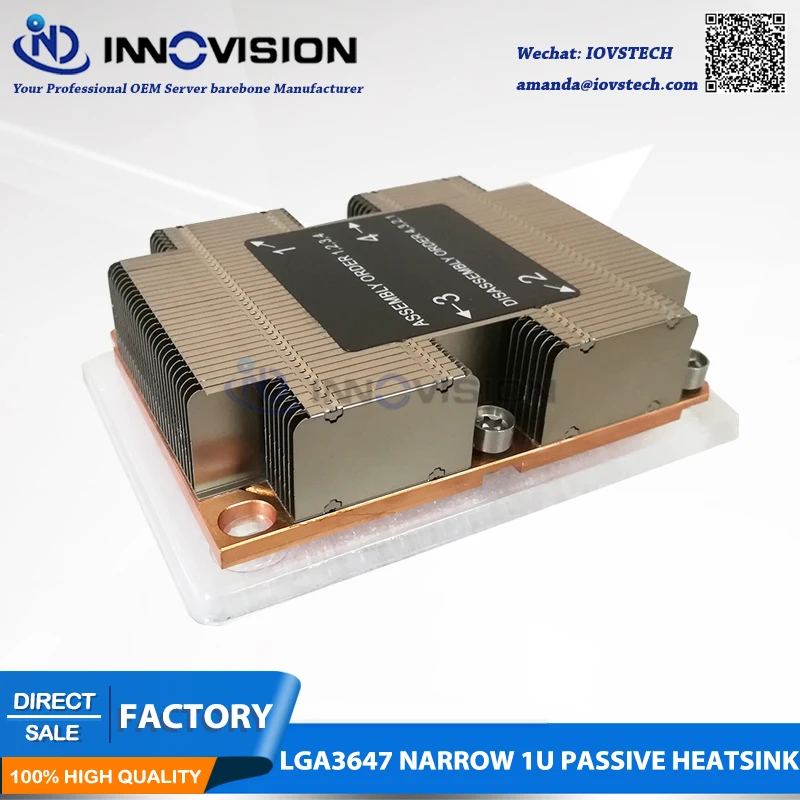 

2019 high quality LGA3647 narrow 1u CPU cooler heatsink for server industrial computer