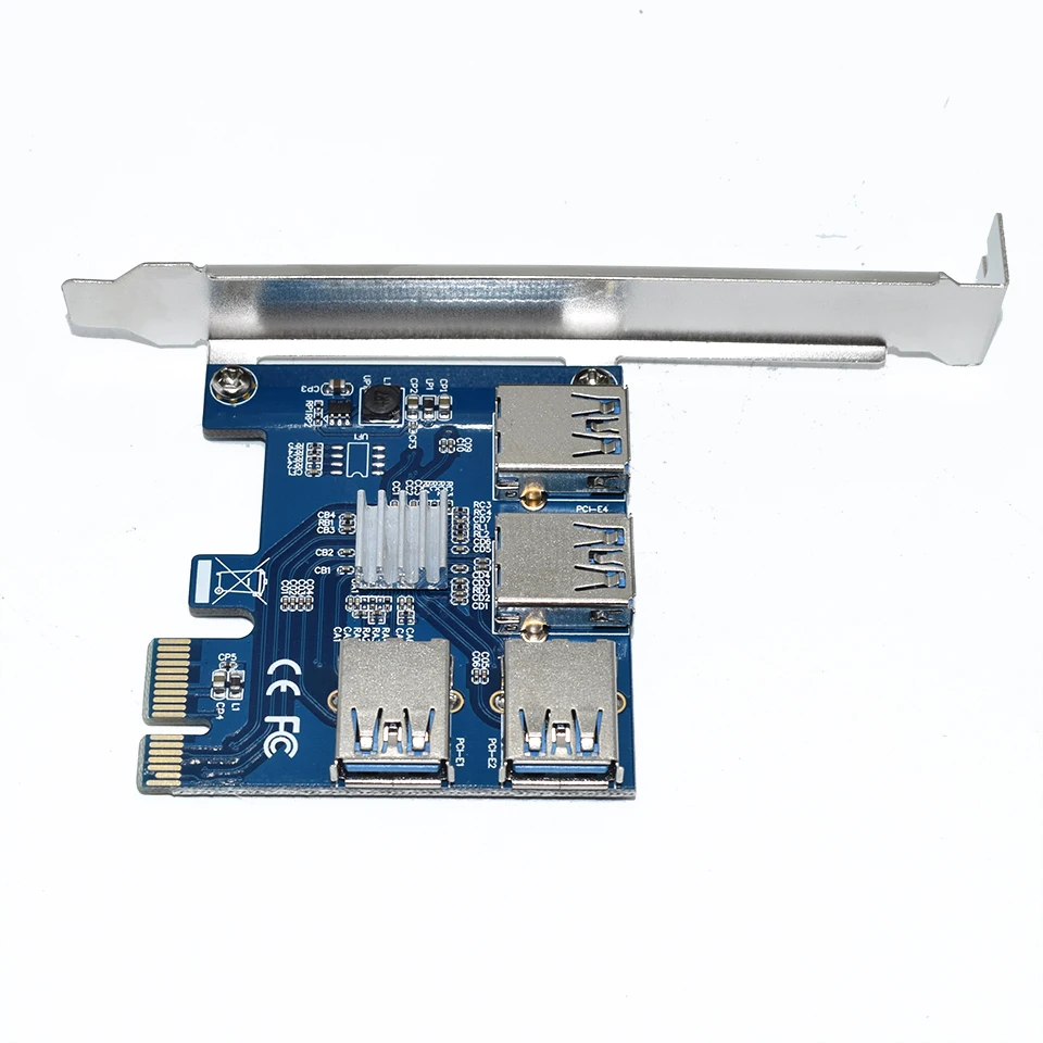 PCIE PCI-E PCI Express Riser Card 1x до 16x1 до 4 USB 3,0 слот мультипликатор концентратор адаптер для Биткоин Майнер BTC устройств