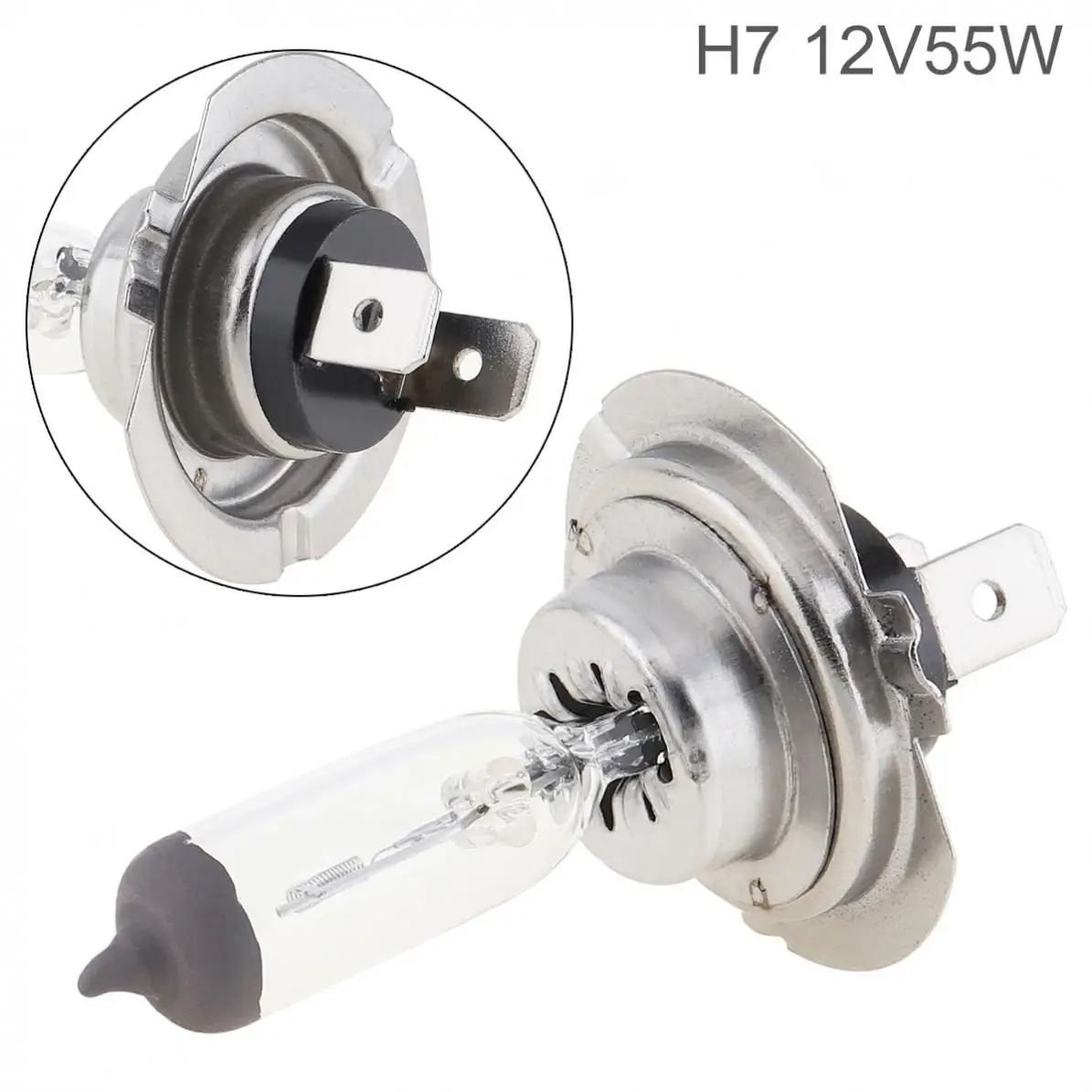 

12V H7 5000K 55W White Clear Light Super Bright Car Xenon Halogen Lamp Auto Front Headlight Fog Bulb