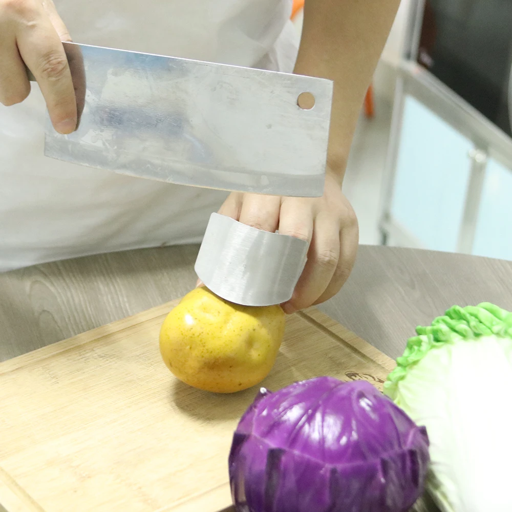 

ABEDOE Finger Protection Tools Finger Guard Protection Finger Chop Safe Slice Stainless Steel Kitchen Hand Protector Knife
