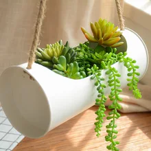 Hanging Planter Iron and Rope Modern Succulent Cactus Pots Decorative Display Flower Pot