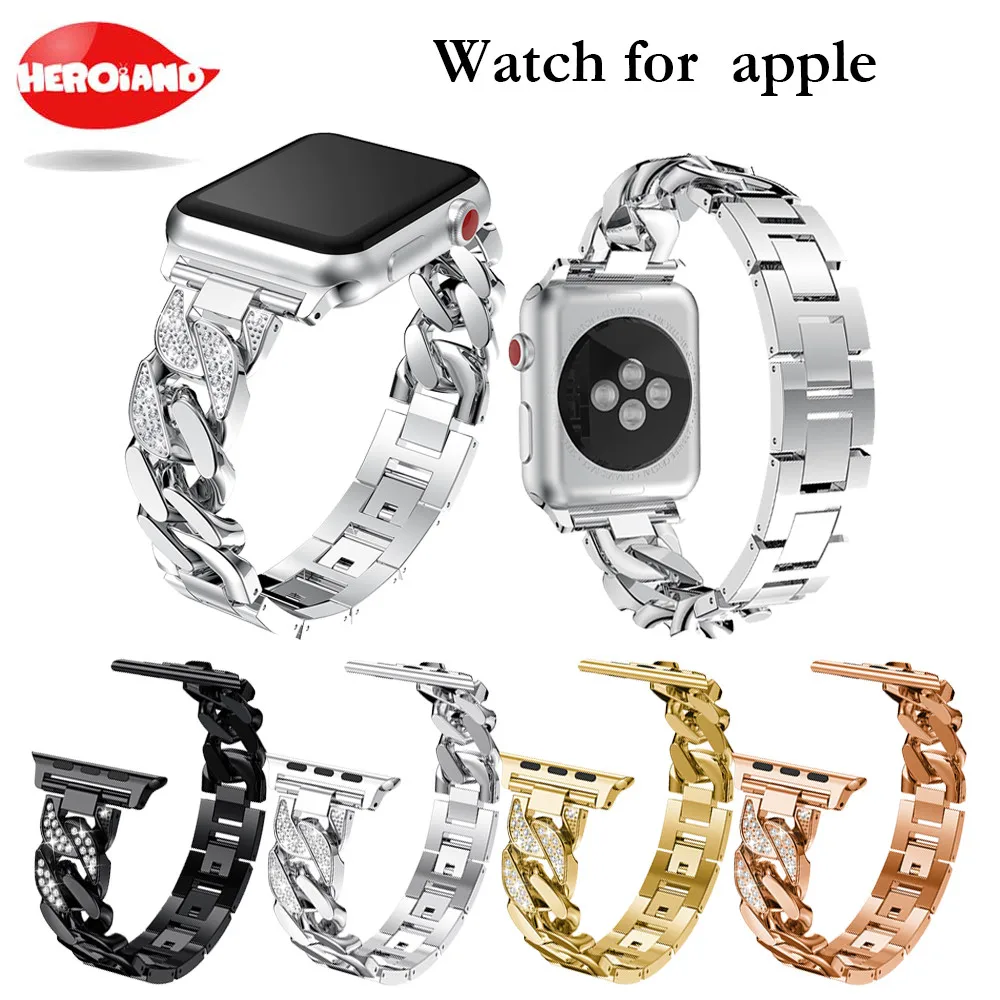 For Apple Watch Bands 38mm 42mm watch 3 2 1 Stainless Wrist band steel