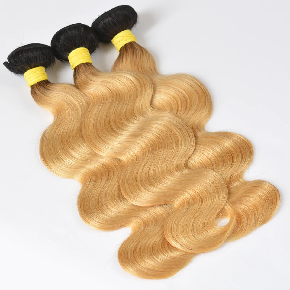 BAISI волосы бразильские объемные волнистые волосы для наращивания 1B/#613 Блонд Волосы remy волнистые человеческие волосы