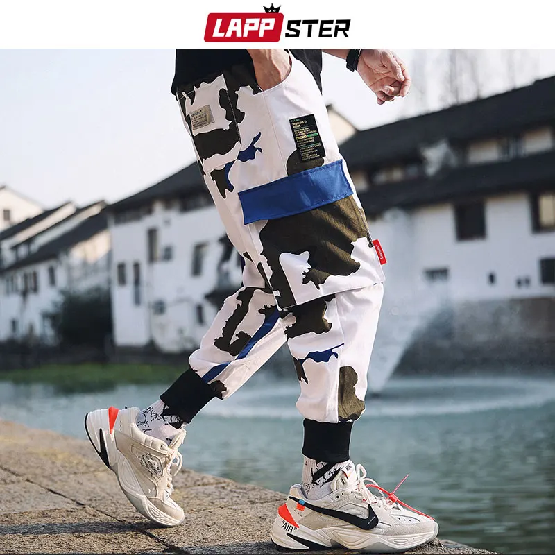 LAPPSTER الشارع الشهير كامو البضائع السراويل الرجال 2019 رجل الهيب هوب ركض السراويل الذكور جيوب السراويل الترنك خليط مصمم السراويل