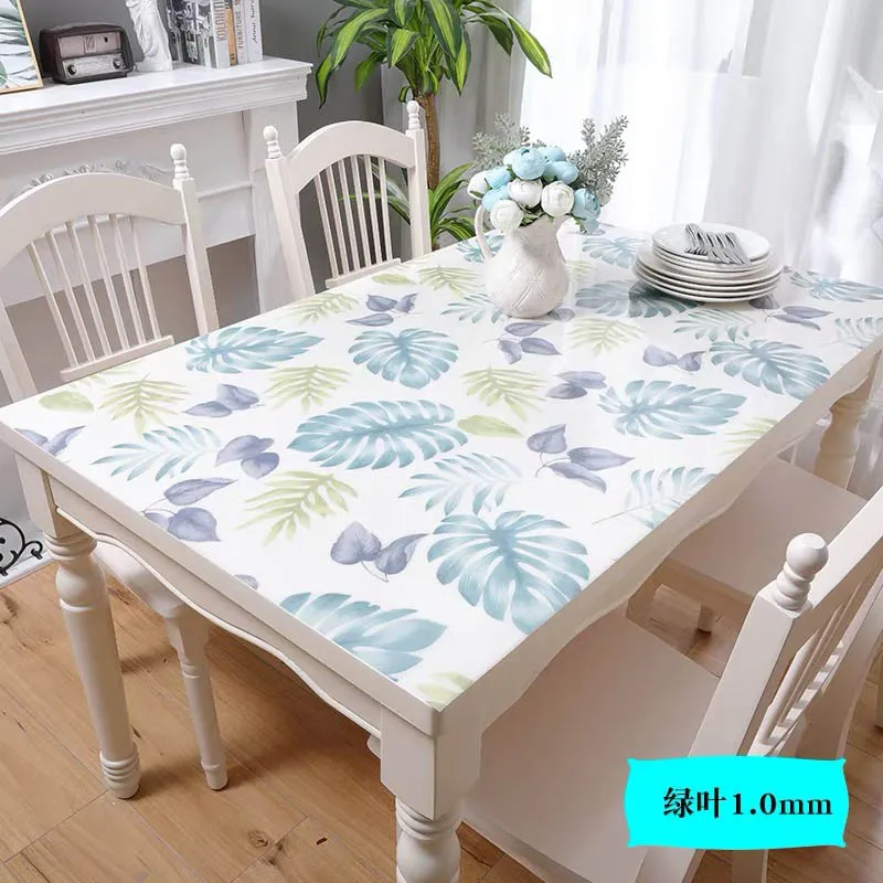 

Customizable PVC Waterproof Tablecloth Pastoral Flower Pattern Rectangular Table Cover Home Kitchen Room Decoration Picnic Mat