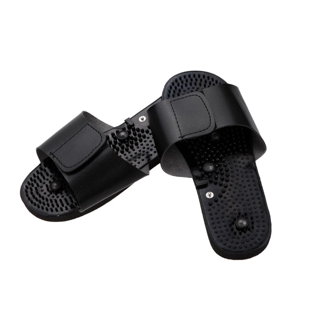 Black Rubber Electrode Pulse Tens Acupuncture Therapy Slipper For Electrical Stimulator Body Relax Muscle Massager Slippers-1