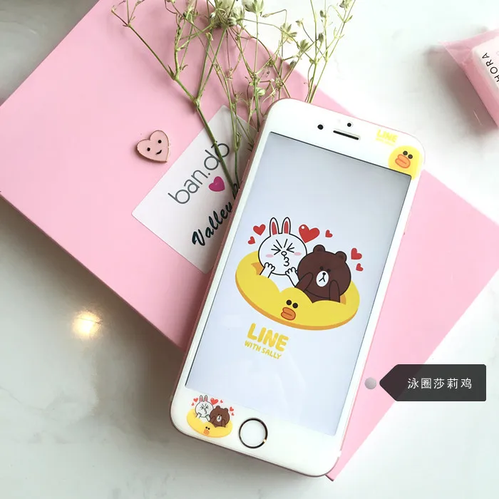 Закаленное стекло с милым мультяшным дизайном для iPhone6 6s 6Plus 6sP защита экрана 3D Arc