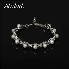 Boho мозаика свежий жемчуг браслеты Модные полые циркониевые золотого цвета браслет и браслет для женщин свадебный подарок