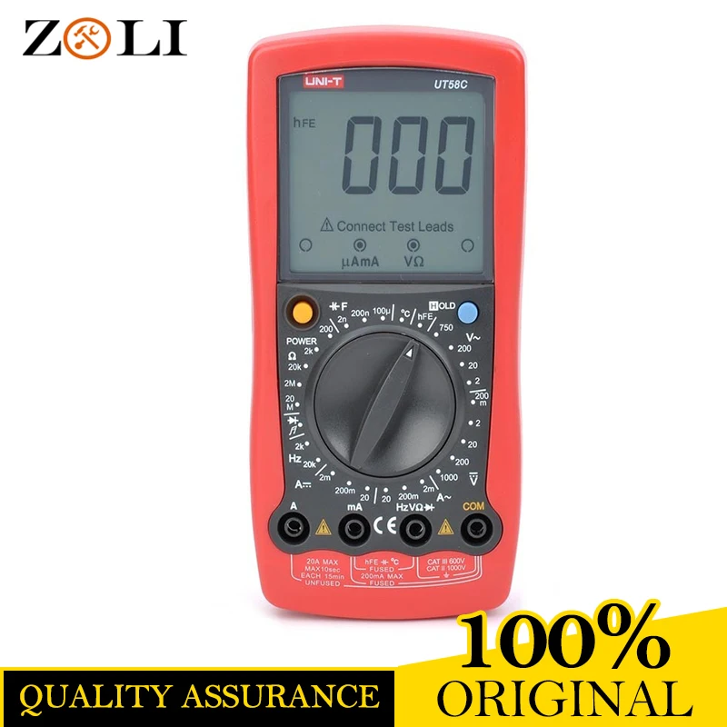 

2017UNI-T UT58C Ammeter Multitester DMM Digital Multimeters UNI-T UT58C DC/AC Voltage Current Resistance Capacitance Tester Data