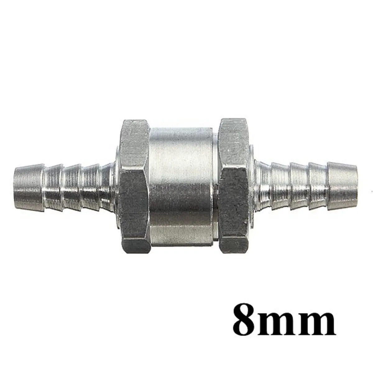 8mm Aluminium Chrome Alloy Fuel Non Return Check Valve One Way Petrol