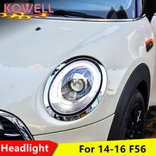 KOWELL автомобильный Стайлинг для Mini F56 cooper фары для F56 светодиодный головной фонарь Angel eye светодиодный DRL передний свет Биксеноновые линзы ксеноновые HID