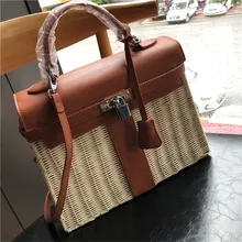 Летние модные пляжные сумки для отдыха, повседневные женские сумочки и сумочки из ротанга, Соломенная Сумка, большая вместительность, повседневные сумки через плечо