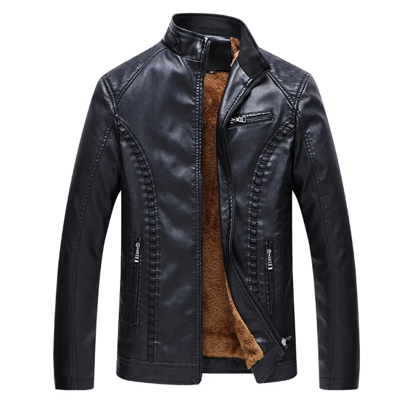 6xl Veste Qualité coffee Chaud De 2018 En Haute Marque 5xl Épaississent Plus Jaqueta Couro Black Casual Hiver Masculina Cuir Hommes La Taille ARL534j
