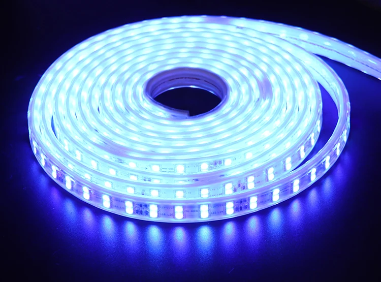 Tira do Diodo Emissor de Luz de Alto App e Remoto Rgb Brilho 220 v Tira Conduzida Impermeável 220 v 120 Leds e m Fita Fita Ledstrip Smd5050 il 16 O aplicativo e o rgb remotos conduziram