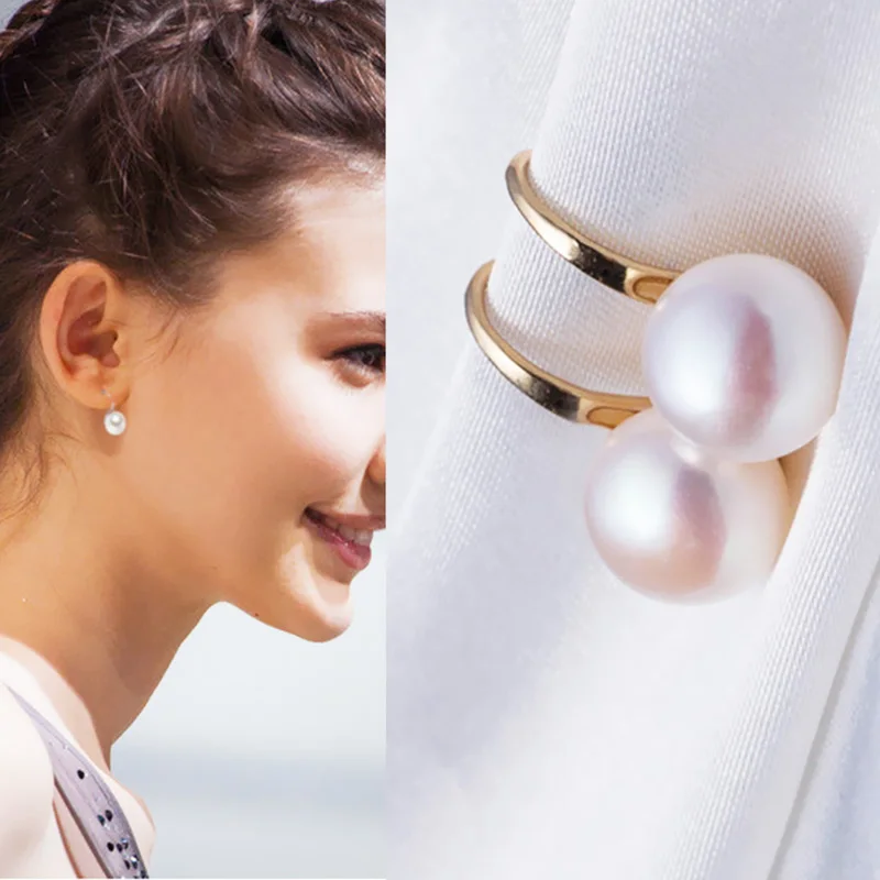 

Stud Earrings Graceful Korean Alloy Women Hot-selling Girls Pearl Allergy Free Silvery Fashion Jewelry New Style Red Sale Golden