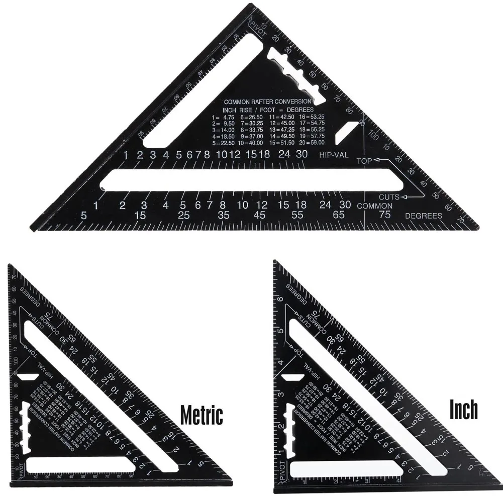 

7 Inch Angle Protractor Aluminum Alloy Miter Gauge Carpenter Speed Square Measuring Ruler SDF-SHIP