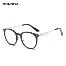 Круглые Женские очки, оправа, очки, очки, прозрачная оправа, металлическая, Ретро стиль, классические, прозрачные линзы, очки по рецепту