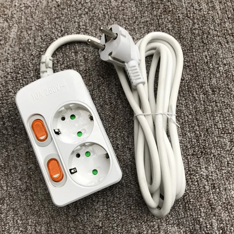 

EU Standard Power Strip Wall Power Socket Kitchen Office Desktop Socket 250V 10A Socket Eu With Extension 1.5M Cable