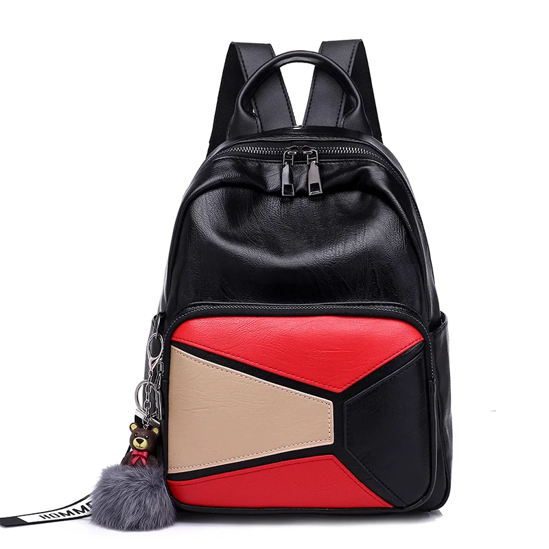 

Smart Designed PU Leather Women Backpack Fashion Solid School Bags For Teenager Girls Casual Women Black Backpacks