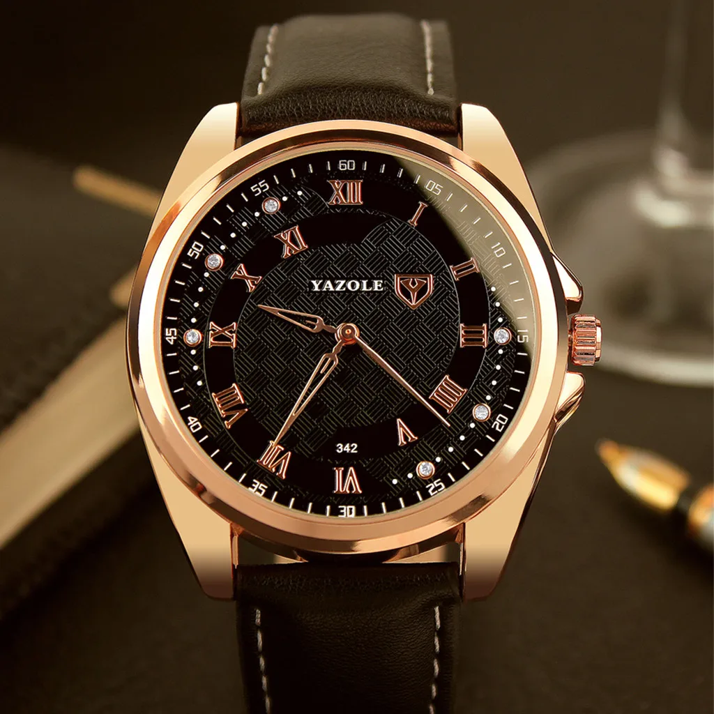 

Fashion Classic Openwork Watch Men Diamond Men's Wrist Watches Leather Belt Business Quartz Men Watch Mens Clock Relogio 2019