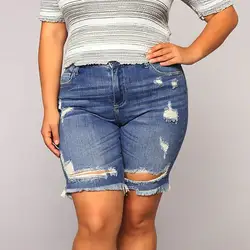 Джинсовые шорты Для женщин плюс размер женские шорты новая летняя Для женщин летние короткие джинсы женские карманы джинсовые шорты c
