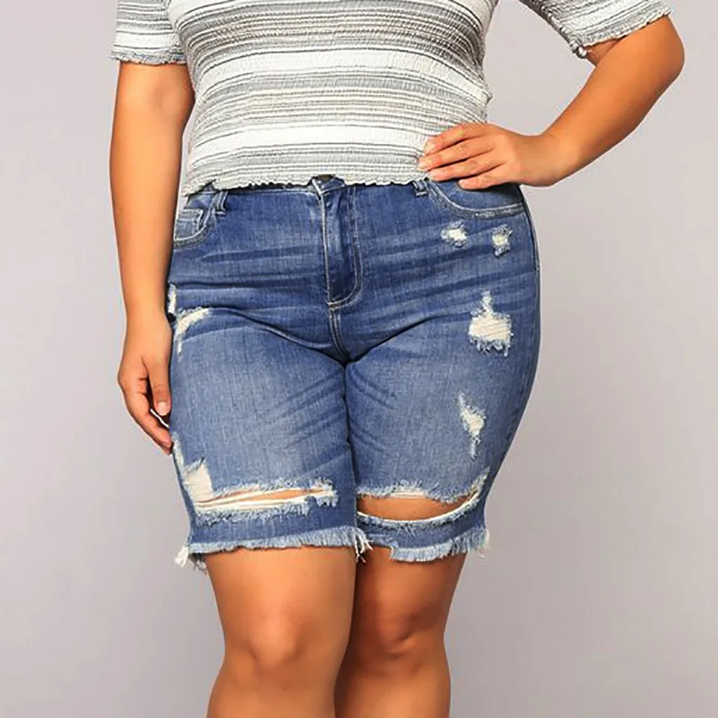 women's plus jeans short
