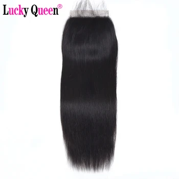

Brazilian Straight 6x6 Lace Closure With Baby Hair Bleached Knots Remy Hair Swiss Lace Natural Color 8-20 Inch Lucky Queen Hair