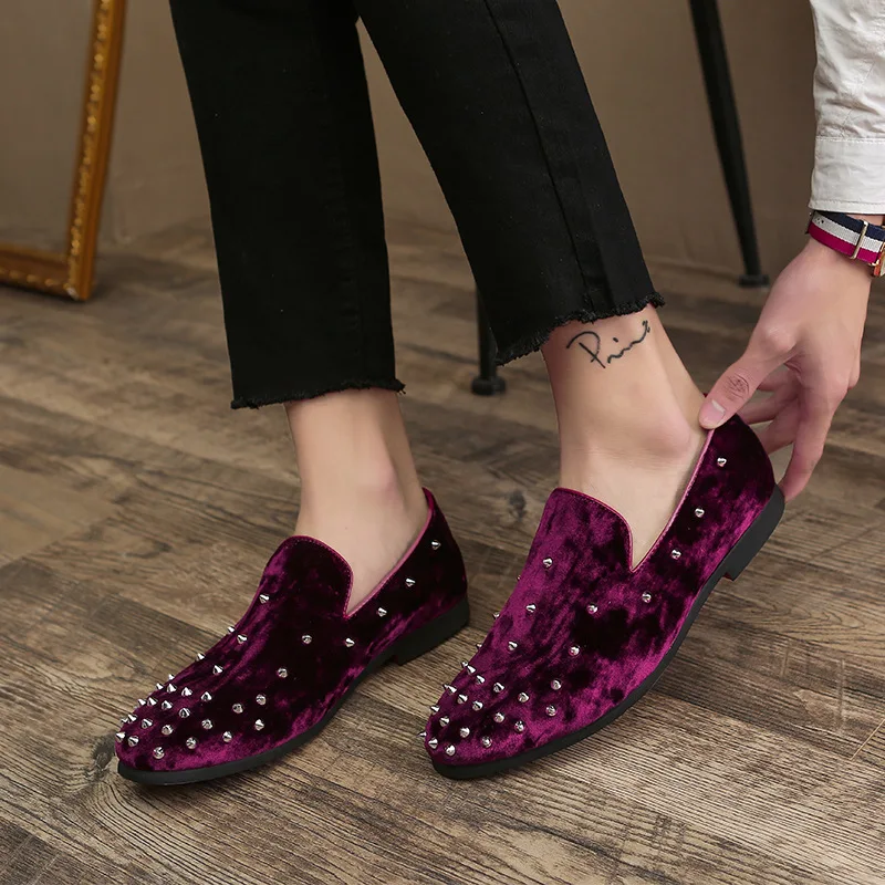 Marée rouge Rivet Nouveau Grand Chaussures Noir Personnalité 48 Mode Size37 2019 De Hommes Britannique bleu x8Yq1nn6H
