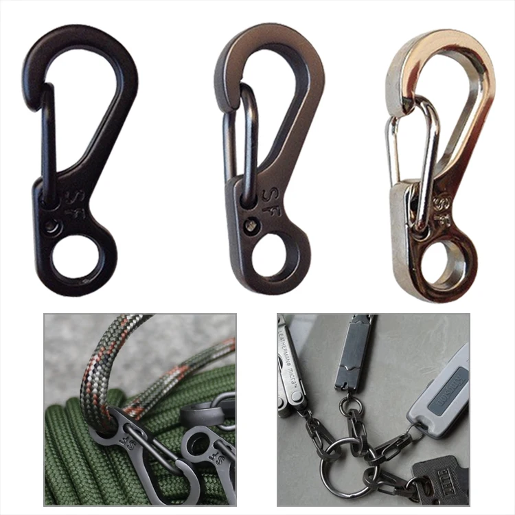 

EDC SF mini spring hike survive paracord clasp hook tactical keyring backpack hang Quickdraw Carabiner camp mountain climb gear