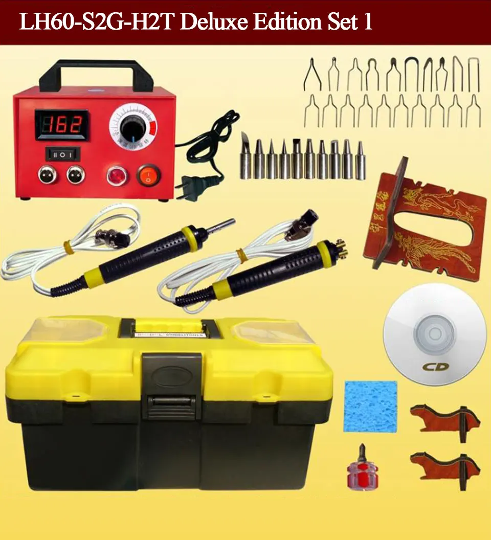 DIY Craft Multifunction пирография машина цифровой дисплей дровяной инструмент набор с пирография ручка медь Отопление припой Тыква