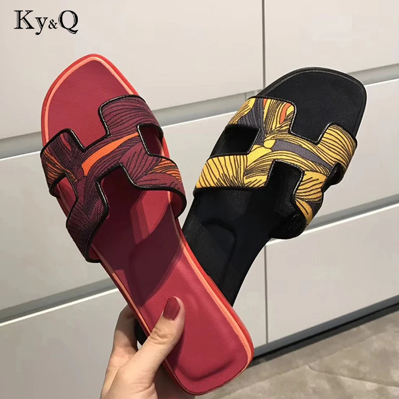 

Brands Genuine Leather Spring Summer Shoes Fashion Flat Heel Sandals Word Cool Slippers Casual Shoes Streetwear Ladies Flip Flop