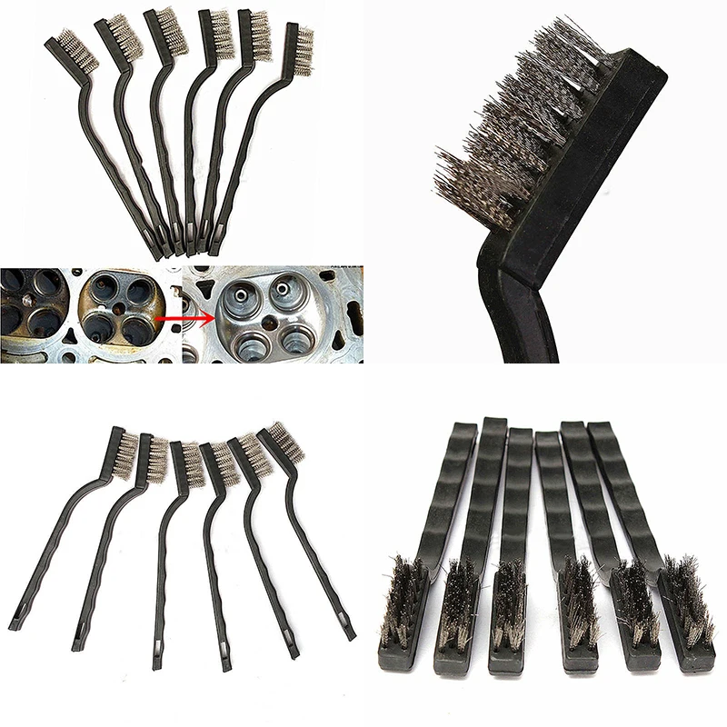 

5pcs 18cm Stainless Steel Wire Brush Tooth Brushes Rust Scrub Remove Cleaning Tools