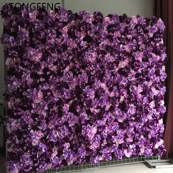 

TONGFENG 10pcs/lot PURPLE Wedding 3D flower wall flower runner wedding Artificial silk rose peony wedding backdrop decoration