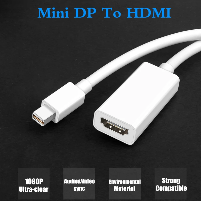 

Mini DisplayPort to HDMI Adapter Mini DP Cable Thunderbolt HDMI Cable switch Converter for MacBook TV Apple Projector Macbook DP