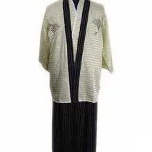 Винтажные японские мужские атласные полиэфирные кимоно воина юката Haori один размер B-0001a