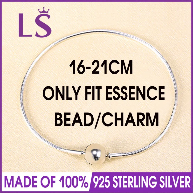 

LS Top Quality 100% 925 Sterling Silver Essence Collection Signature Clasp Bracelets for Women Fit Original Beads Charm W