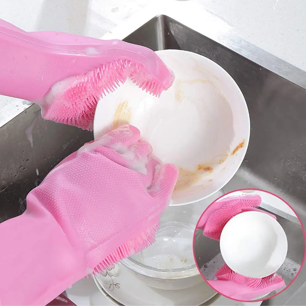 ZISIZ перчатки для мытья посуды, волшебные силиконовые перчатки для мытья посуды, кухонные аксессуары, бытовые инструменты для чистки автомобиля, щетка для миски домашних животных