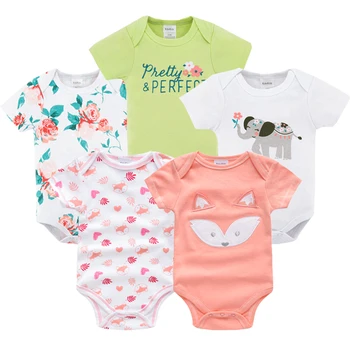 

summer baby bodysuits clothes girl boy 5 PCS/lot baby clothing extenders jumpsuit newborn 0 3 6 9M cotton costume baby bodysuit