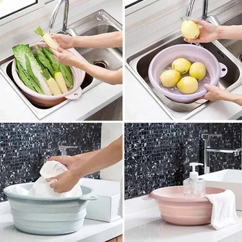 

Portable Folding Washbasin Household Plastic Laundry Tub Travel Thickened Large Wash Basin Plastic Basin