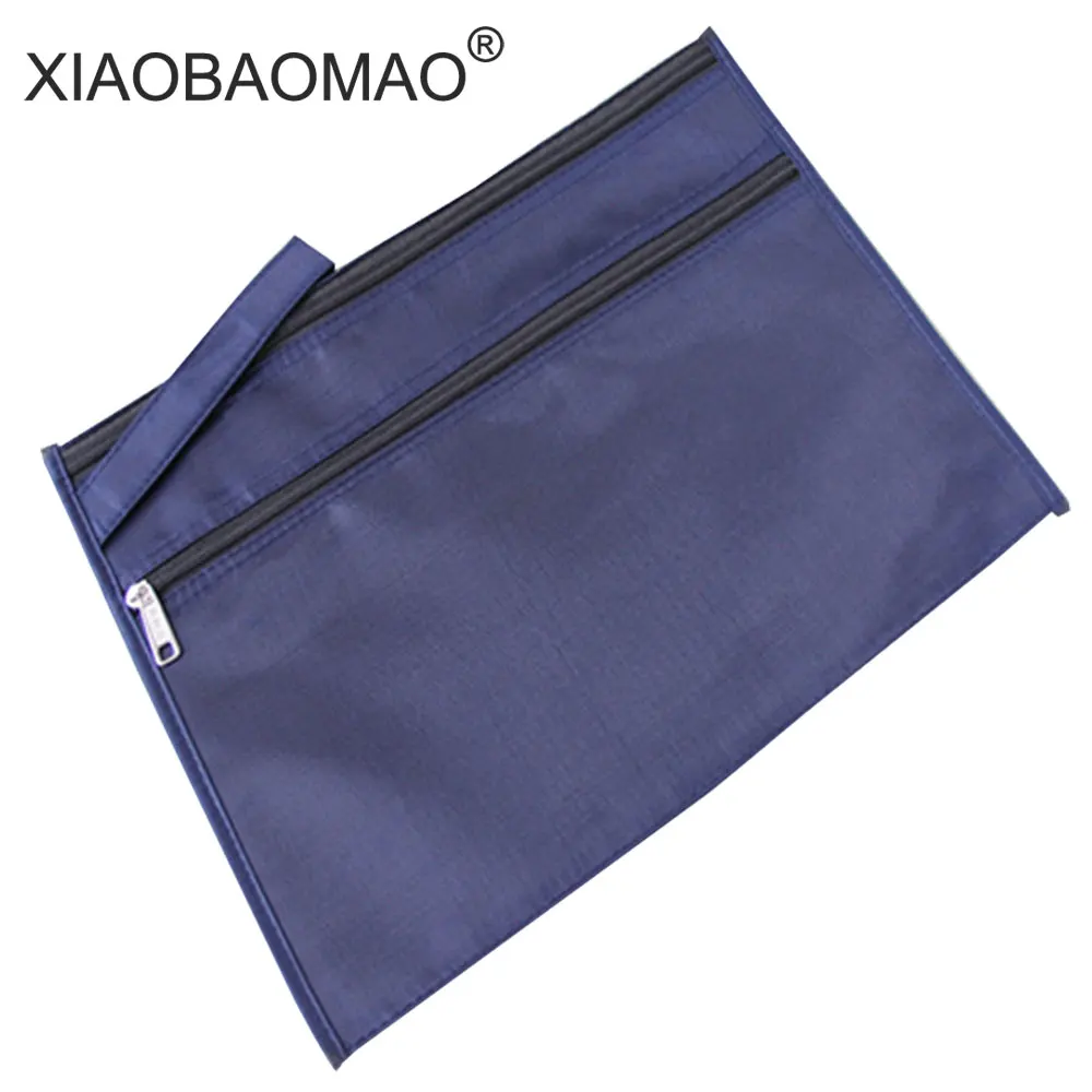 

2pcs/lot Canvas B4 document file bag Premium waterproof zipper file bags Commercial Business Document Bag Filing Meeting Bags