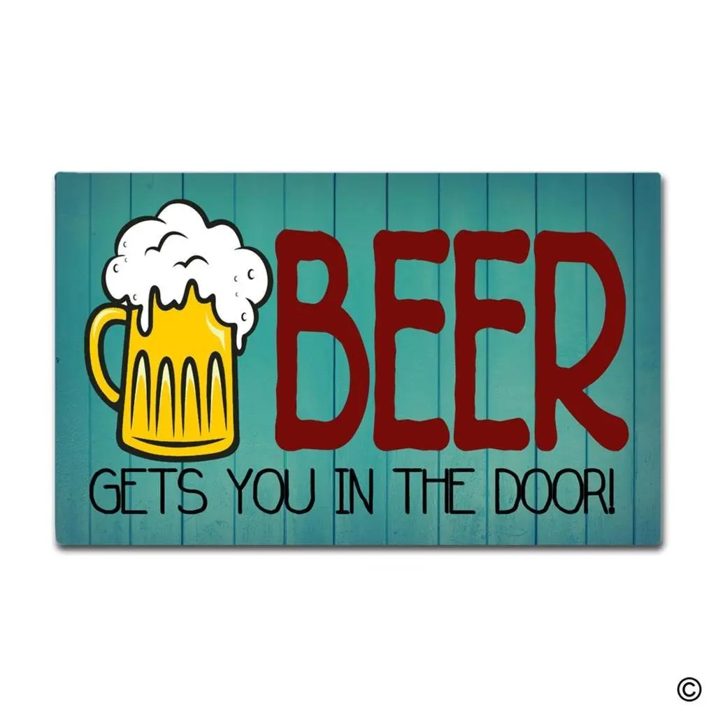 

Entrance Floor Mat Funny Door Mat Beer Gets You In The Door! Home Decorative Indoor Outdoor Doormat