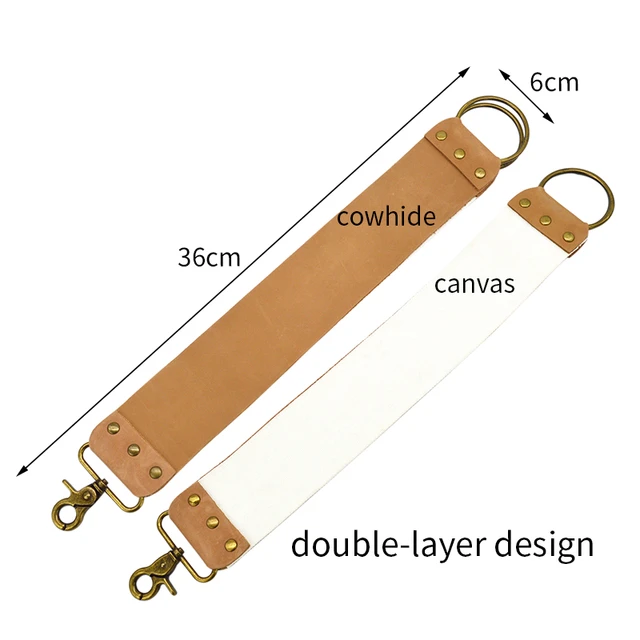 Leather Strop for Knife Sharpening, Straight Knife Sharpening New Cowhide  Manual Strap Straight Barber Shaving Knife Sharpening Strap Tool Polishing