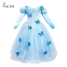 MUABABY девочек карнавальное платье Золушки Платья для вечеринок Дети 5 слоев костюм принцессы с длинными рукавами детская одежда на Хеллоуин; платье-пачка с бабочками